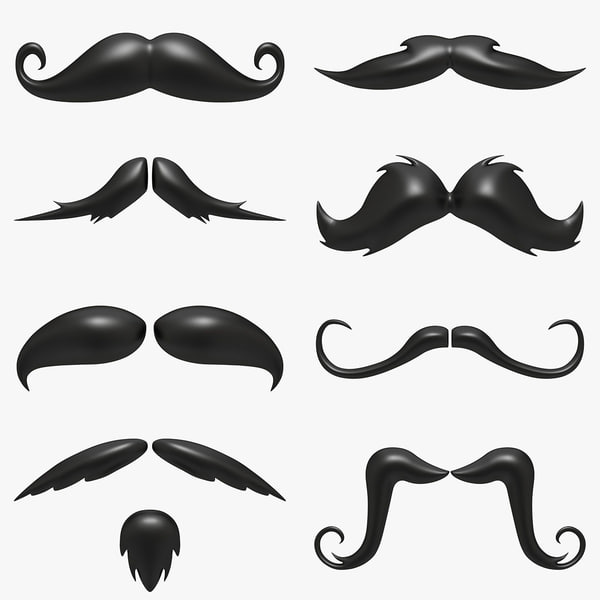 Modele 3d De Collection De Moustache De Dessin Anime Turbosquid