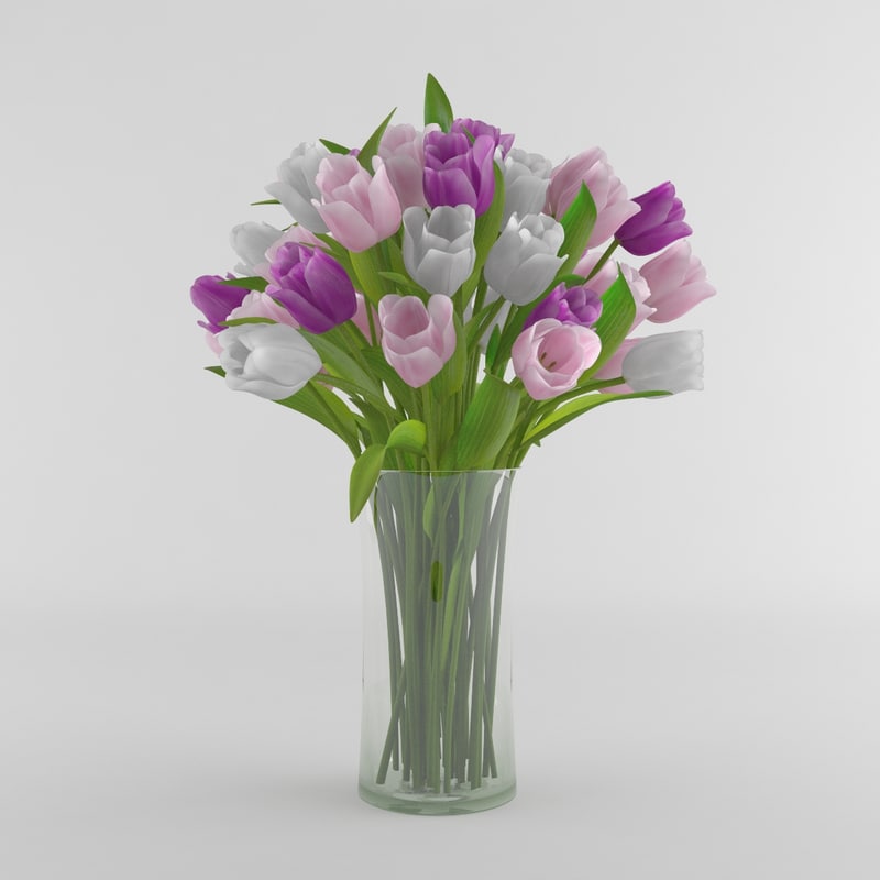 3d tulip flower vase