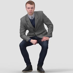 human sitting man 3d model