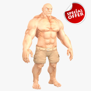 muscular man 1 3d model