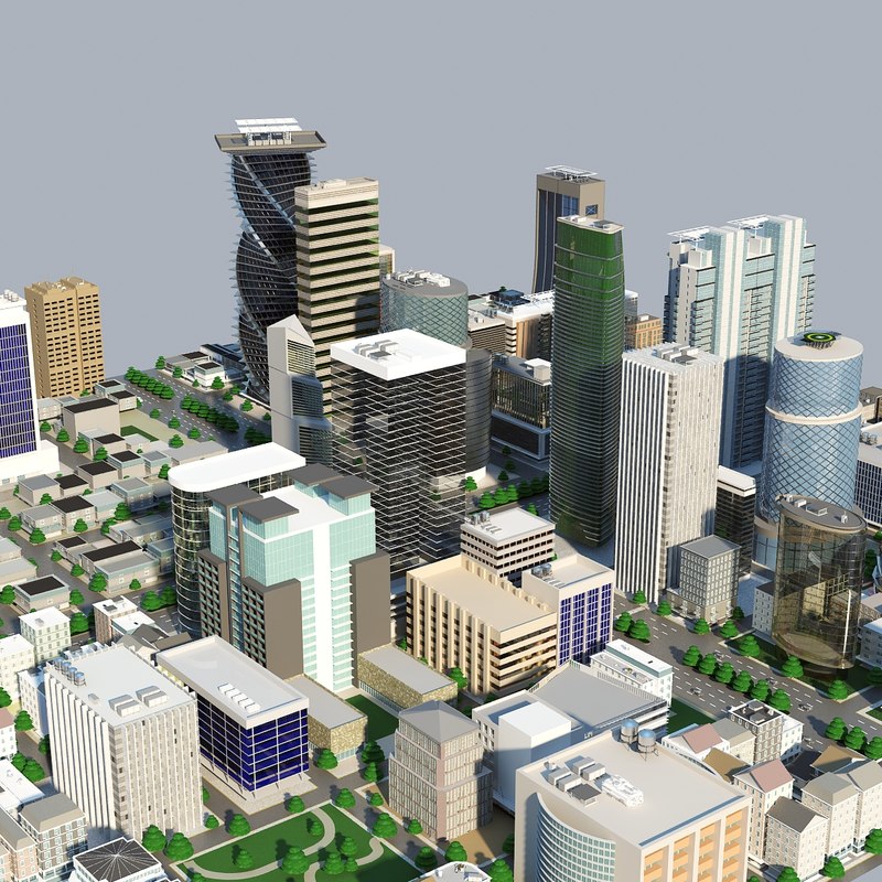 3d max city block cityscapes