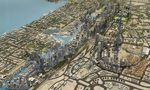 dubai city jumeirah garden 3d model