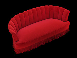 red velor sofa koket max