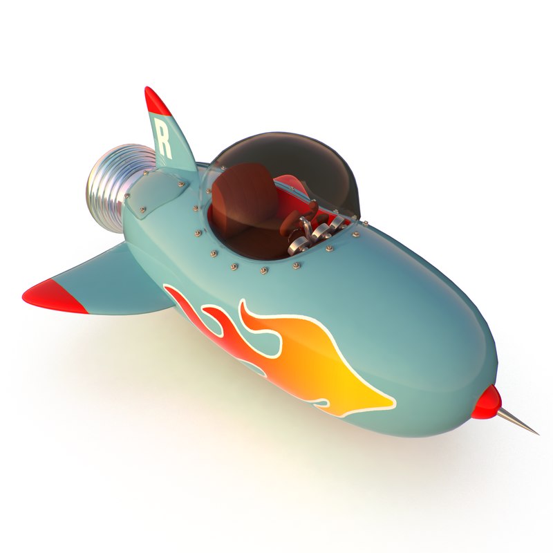 3d cartoon rocket model