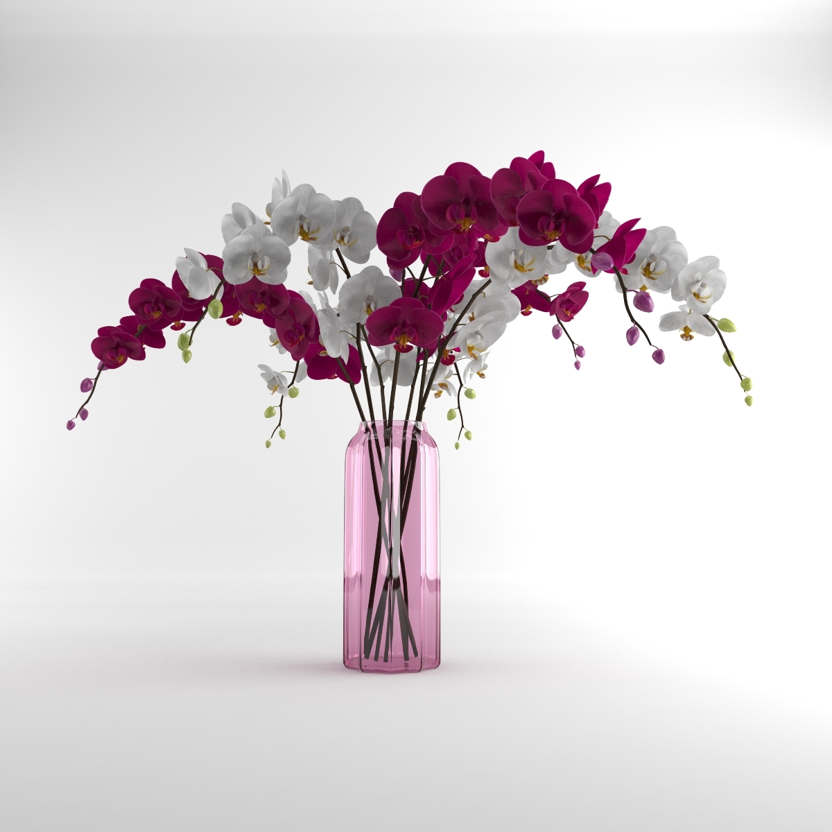 3d Orchid Vase Glass Model