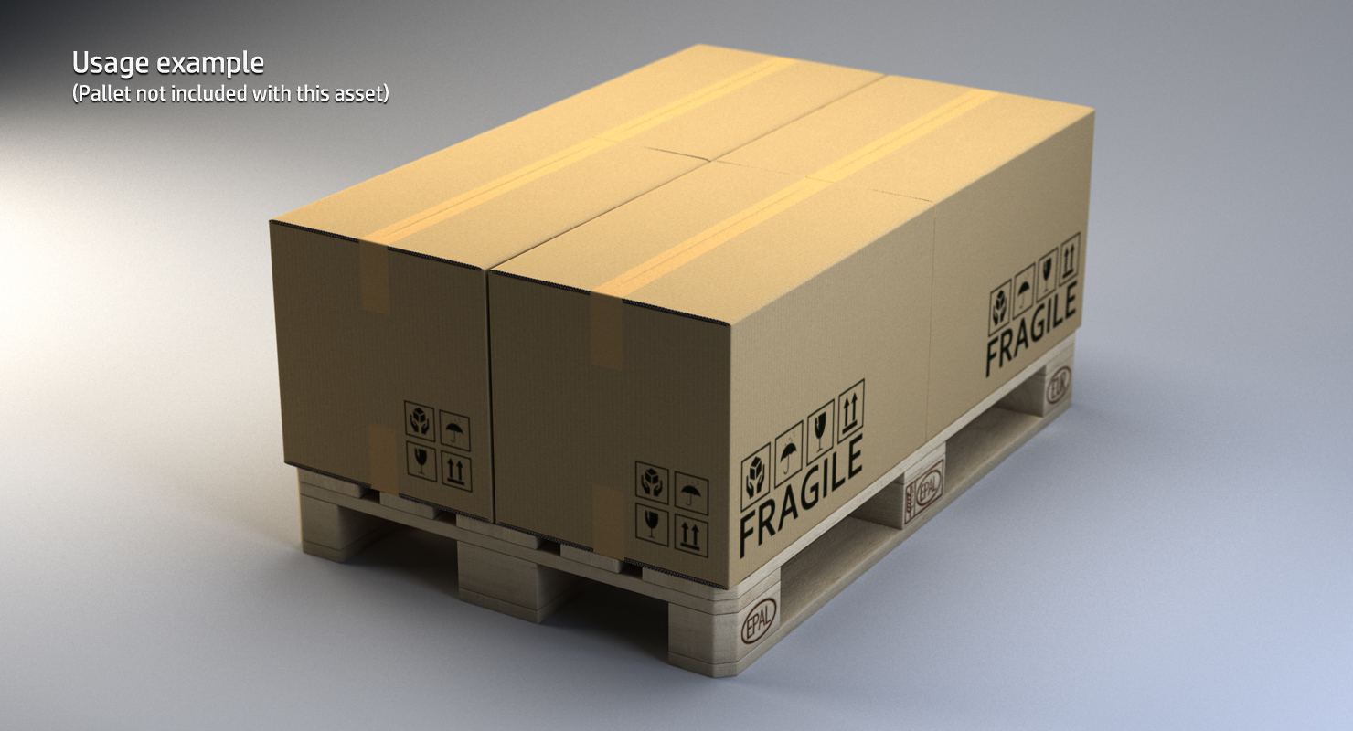 3d model large cardboard box