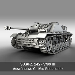 3d model of - iii stug panzer tank