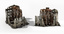3d ruined building damaged collections model