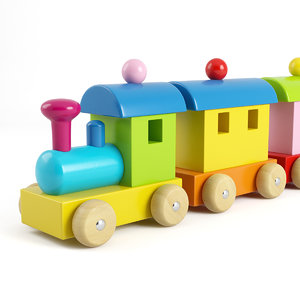 3d model wooden train
