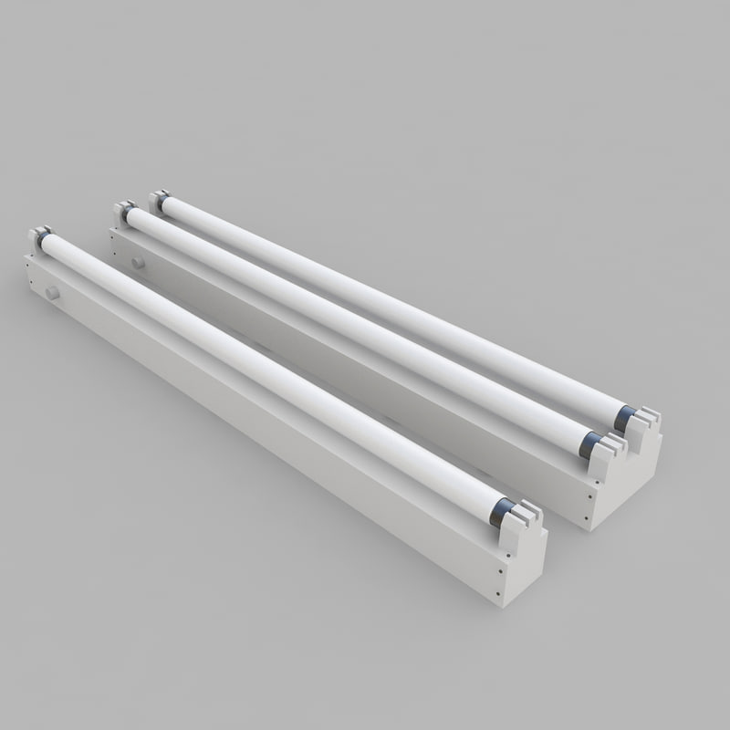 3d fixture strip fluorescent model