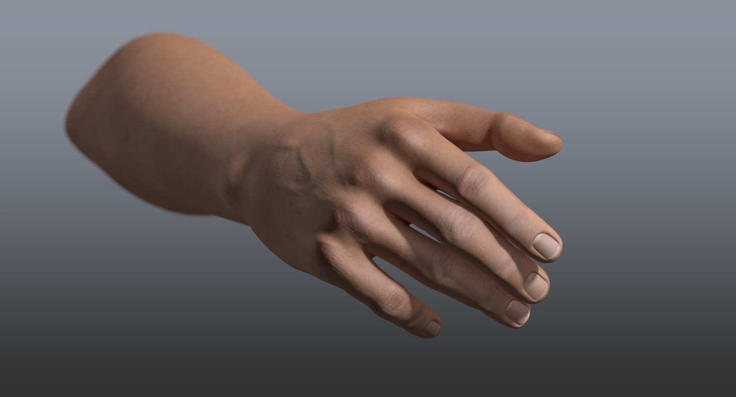 rig hand male 3d c4d