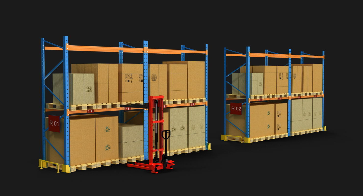 pallet rack stacker 3d 3ds