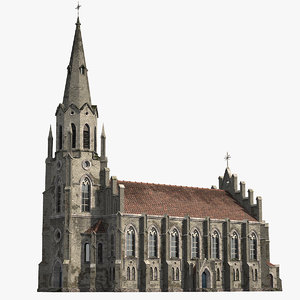 3d model old gothic church