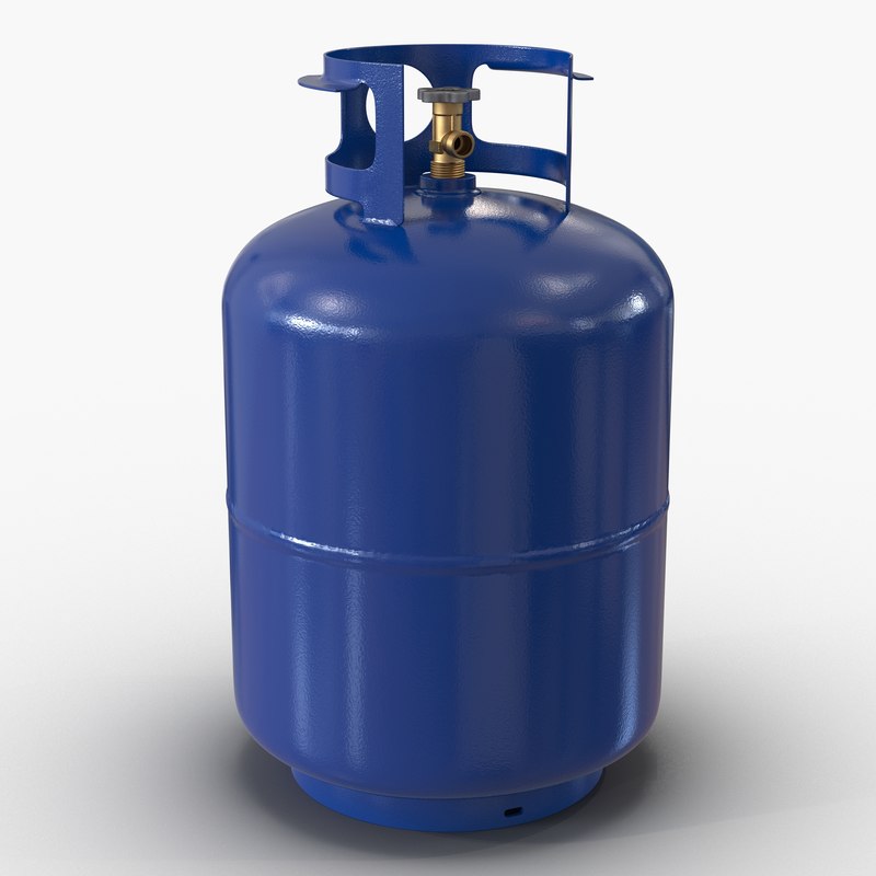 3d gas cylinder blue model