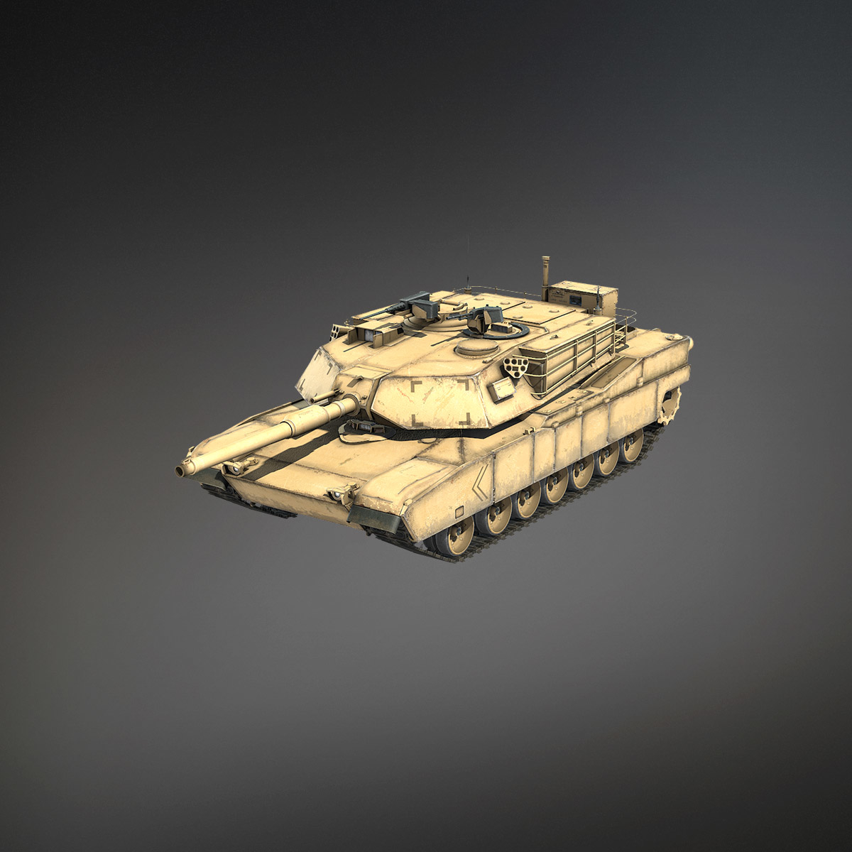 3d Low-poly Battle Tank M1a1 Abrams