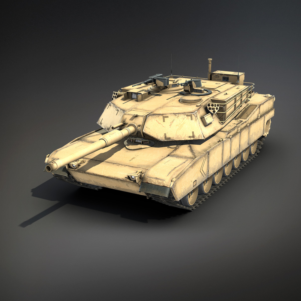 3d low-poly battle tank m1a1 abrams