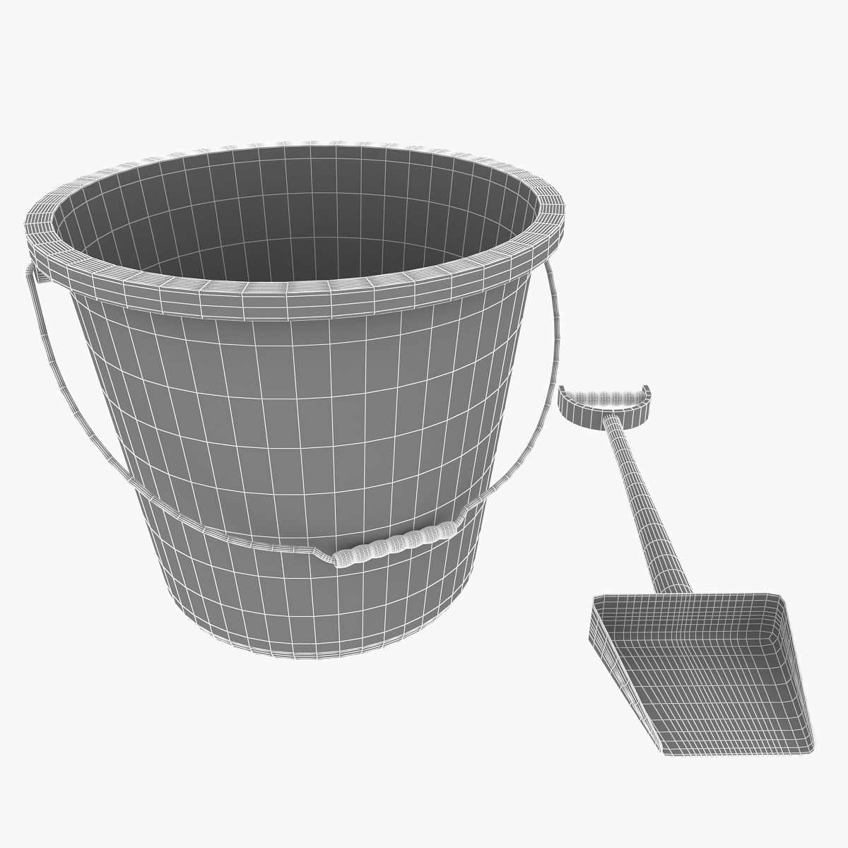 plastic bucket shovel 3ds