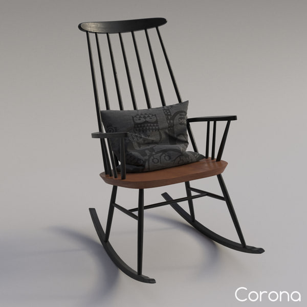 3d model scandinavian rocking chair