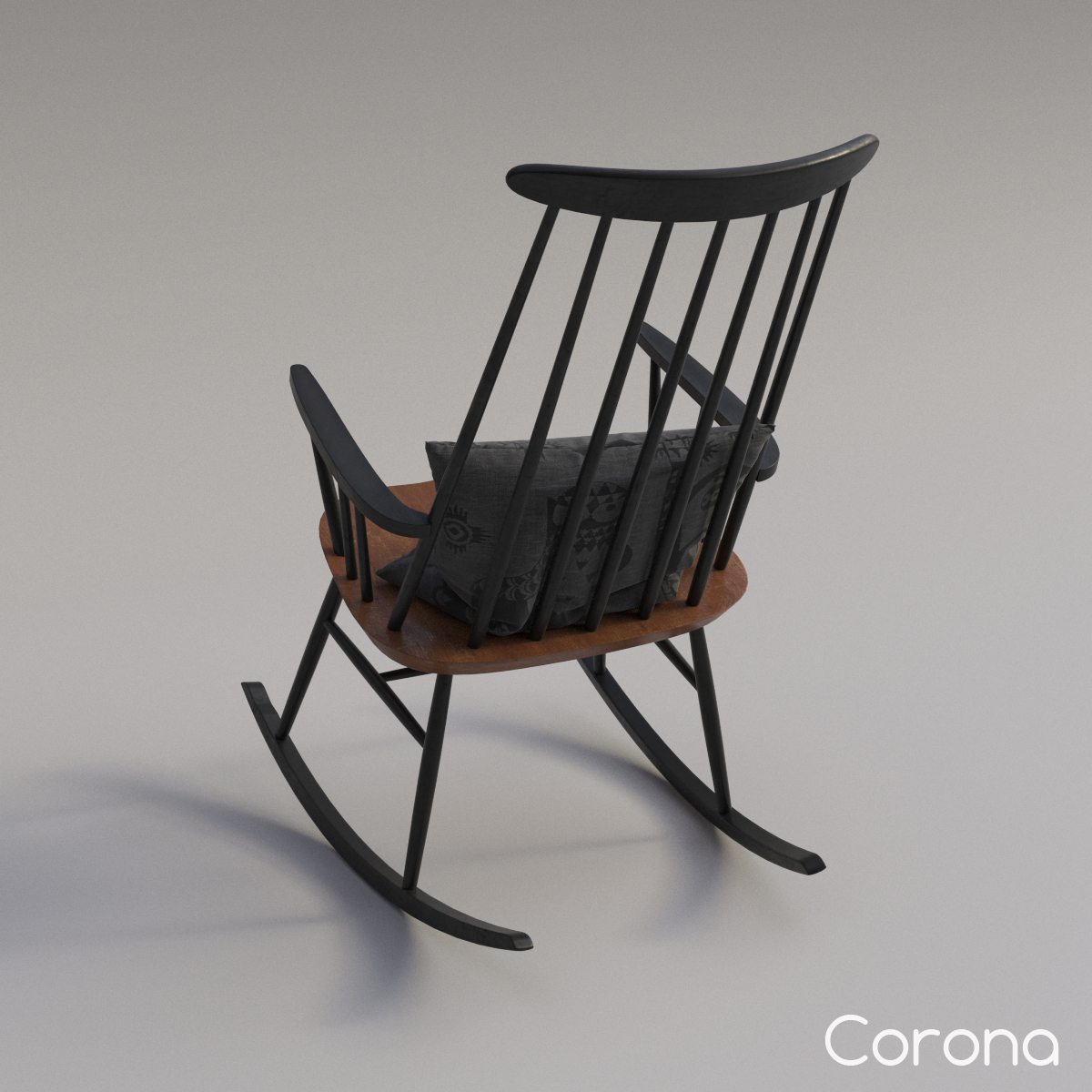 3d model scandinavian rocking chair