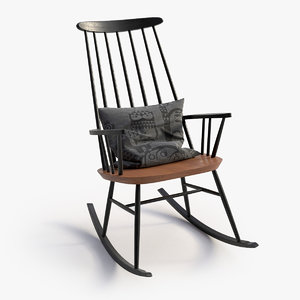 3d model scandinavian rocking chair