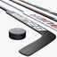 3d model bauer hockey sticks puck