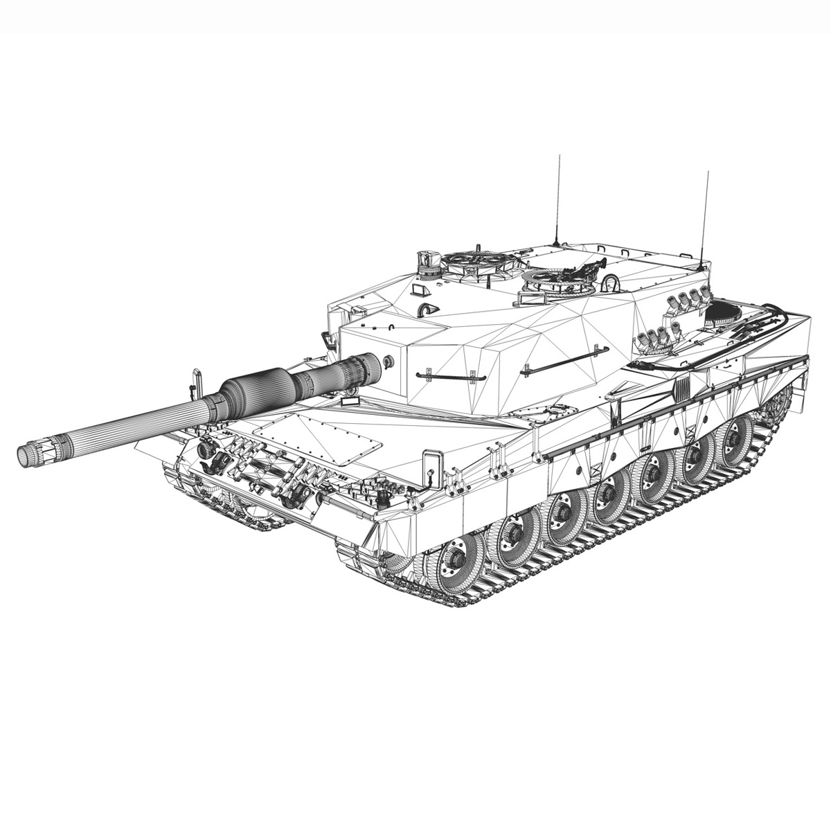 german battle tank leopard 2a4 3d model