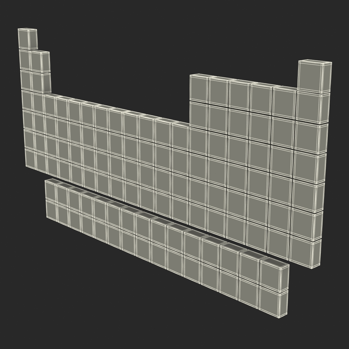 periodic table 3d obj