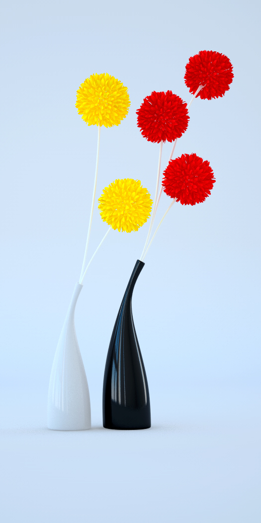 Free C4d Mode Ceramic Vases Flowers