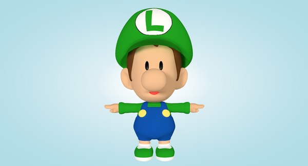 Modele 3d De Bebe Luigi Bros Turbosquid
