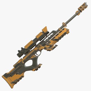 3d sniper rifle sci-fi model