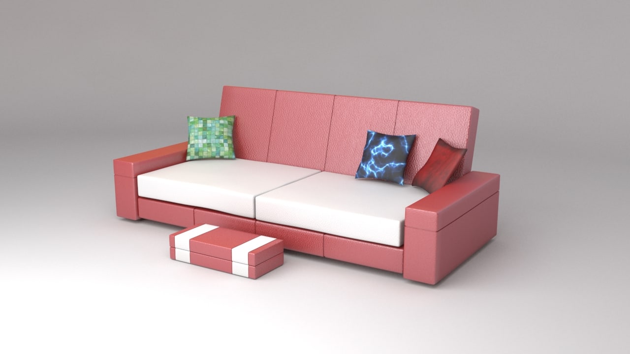 couch monaco red 3d max