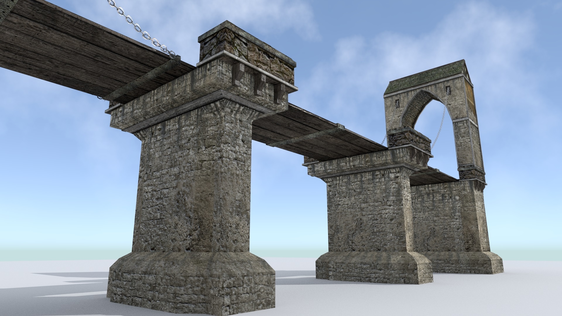 drawbridge medieval city bridge fbx