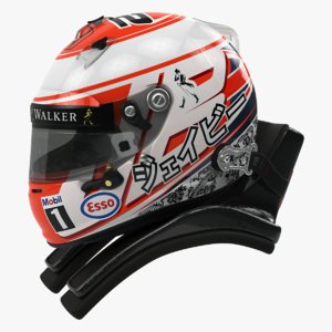 racing helmet jenson button 3d model
