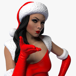 sexy santa girl figurine 3d model