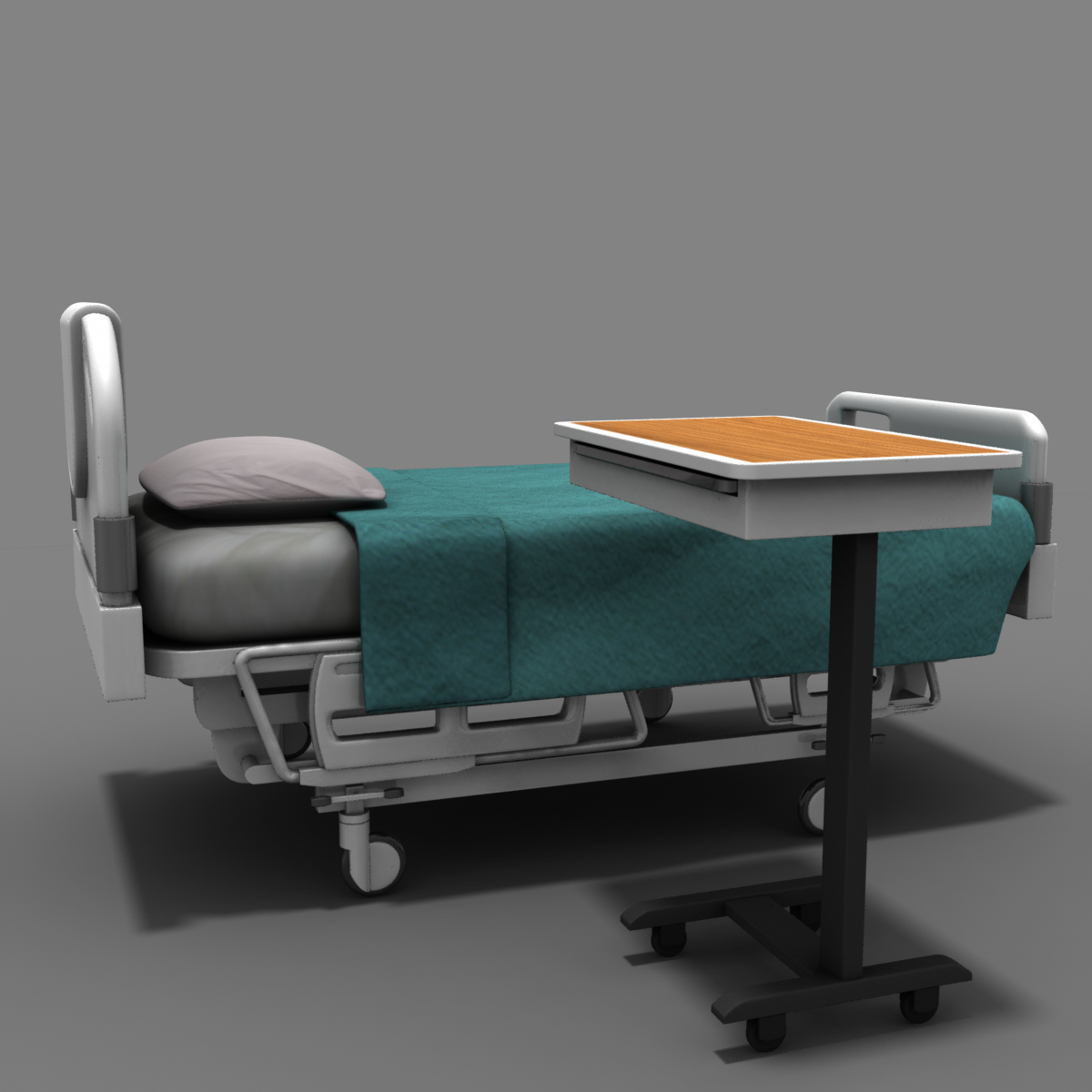 hospital bed table obj