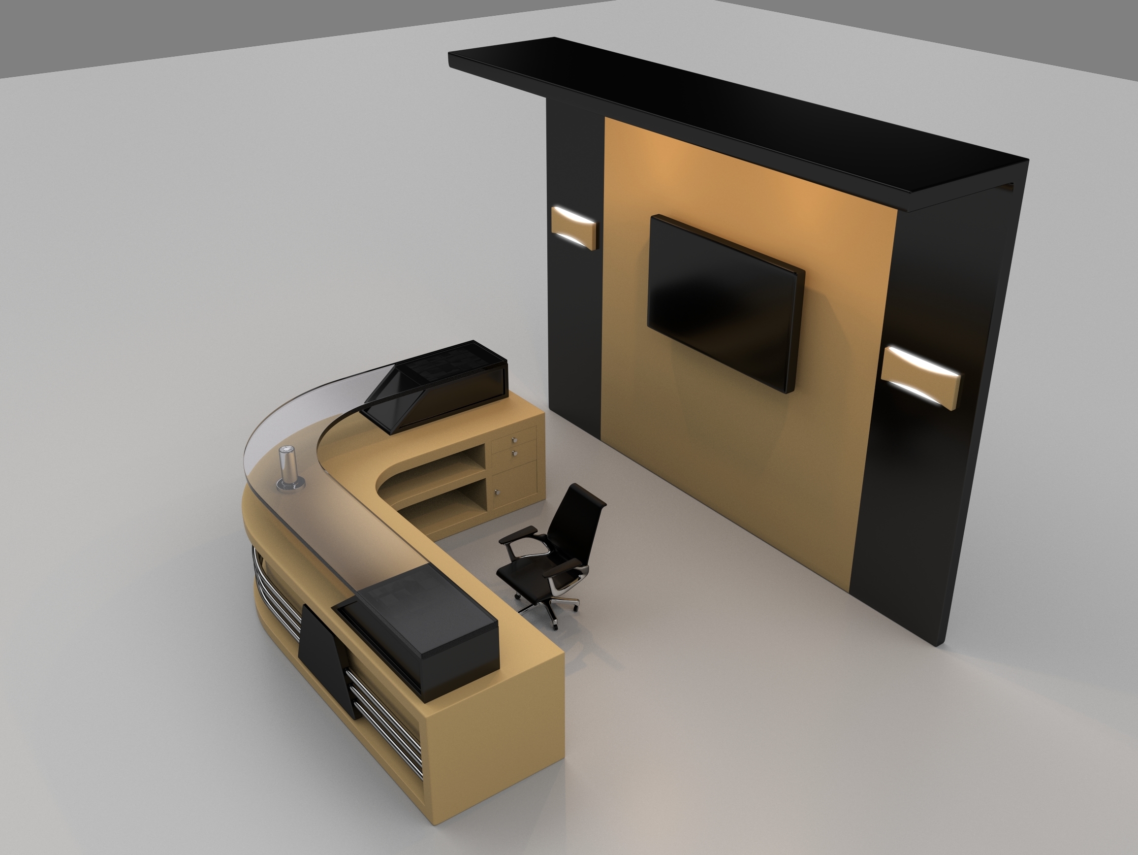 free reception table 3d model