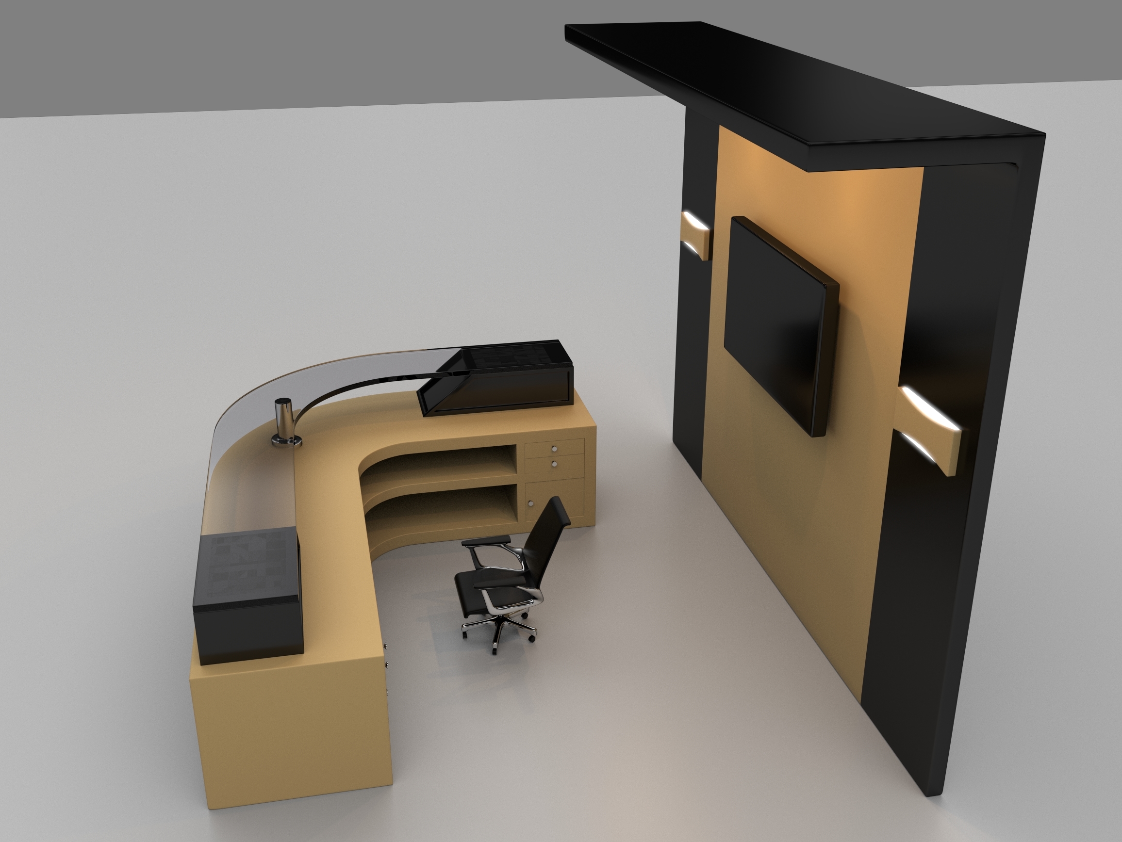 free reception table 3d model