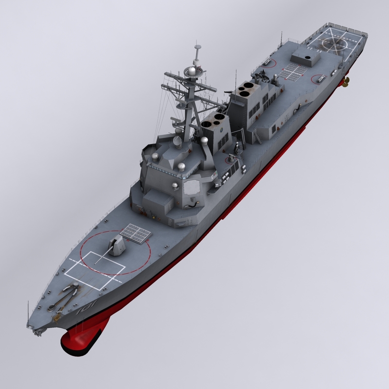 arleigh burke class destroyers 3d model
