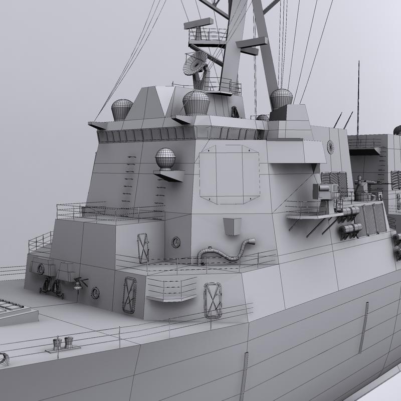 arleigh burke class destroyers 3d model