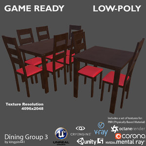 dining group 3 3d 3ds
