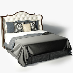 3d clara tufted bed model