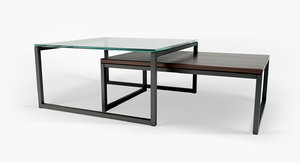 3d model coffeetable - glass wood