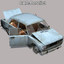 3d model of derelict wreck cars