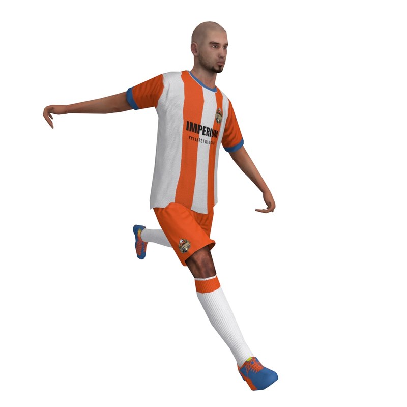 rigged soccer player animation ball 3d max