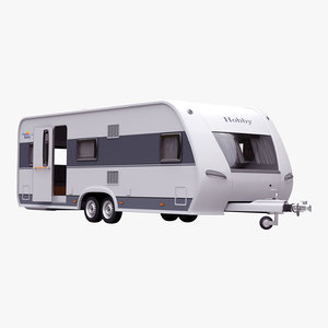hobby caravan prestige rigged 3d model