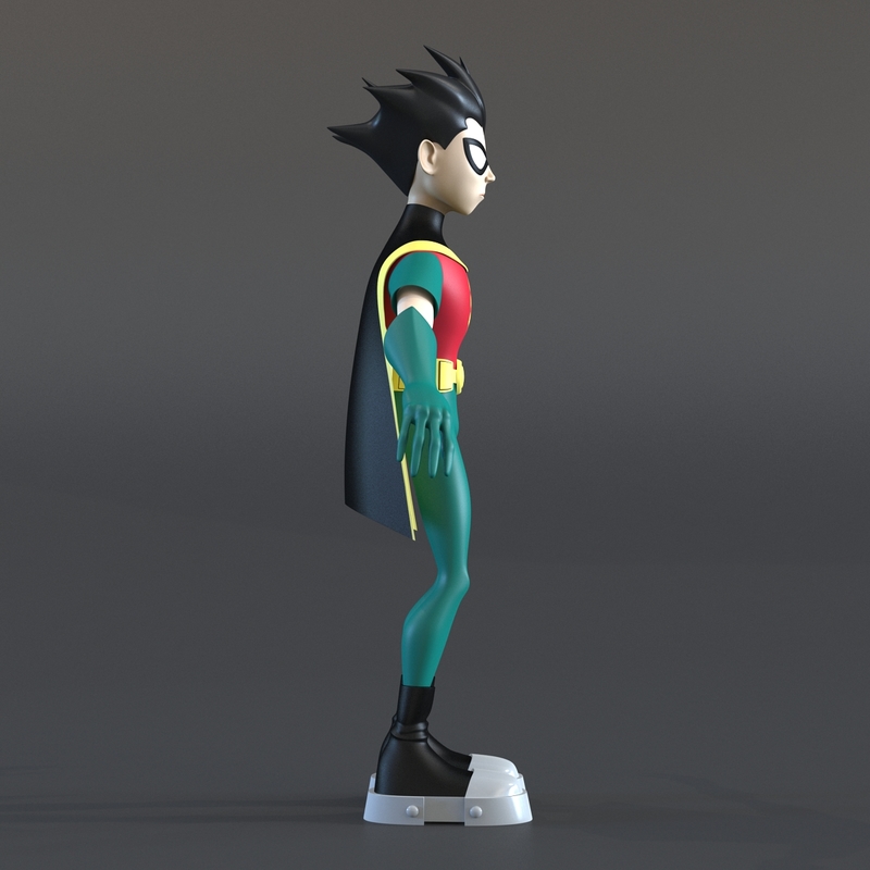 robin cartoon character rigged 3d model