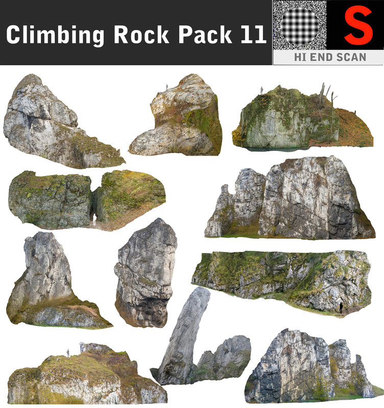 climbing rock pack 11 3d model