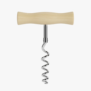 wooden corkscrew 3d model