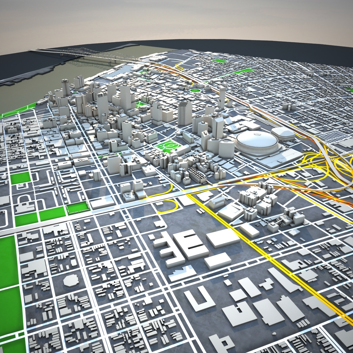 3d model new orleans skyline vol1