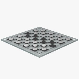 3d model glass checkerboard objects